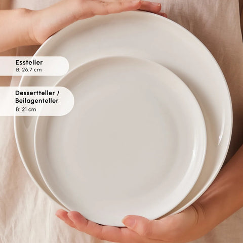 Karaca Streamline Remi 18-teiliges Tafelservice aus Bone China für 6 Personen, weiß