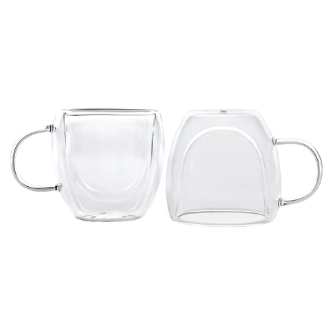 Karaca Double Wall Borosilikat Glas Espresso Tassenset für 2 Personen 80 ml With Handle