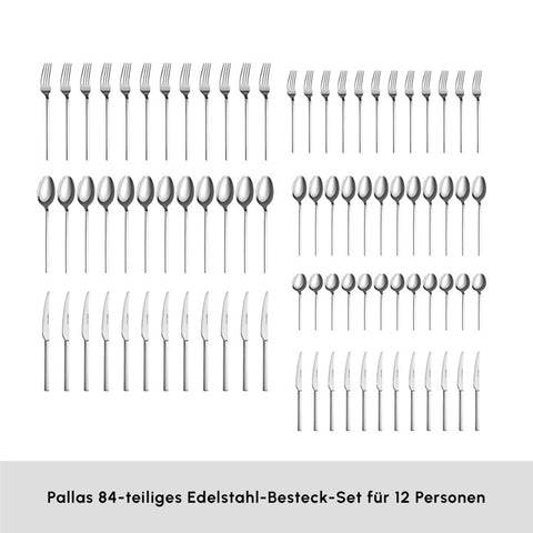 Karaca Pallas Elegance 12-Person 84-Piece Cutlery Set 