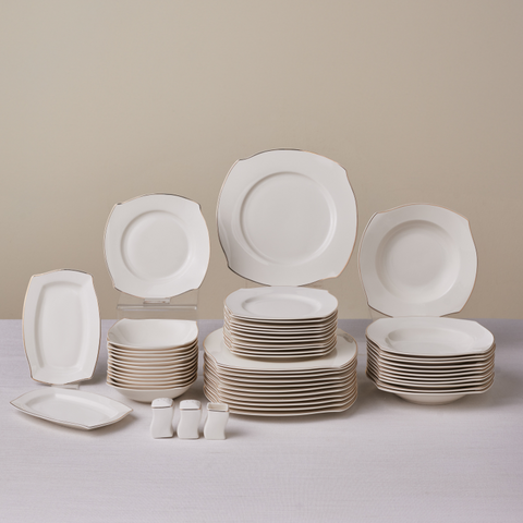 Karaca Wave 53-Piece 12-Person New Bone Dinner Set