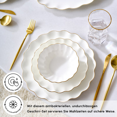 Karaca Fine Pearl Extra Shell 58 Stück 12 Sitzer Dinner Set Gold