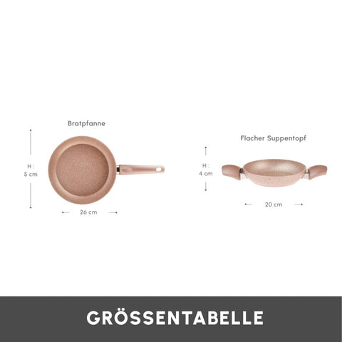 Karaca Biogranite Induction Pan Set 2 Piece Rose Gold