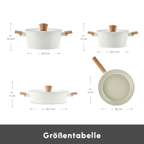 Karaca Swiss Crystal Almond Cream Induktionsfähiges 7-teiliges Töpfe-Set