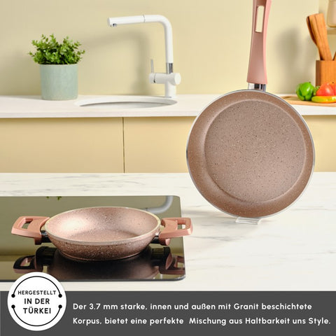 Karaca Biogranite Induction Pan Set 2 Piece Rose Gold