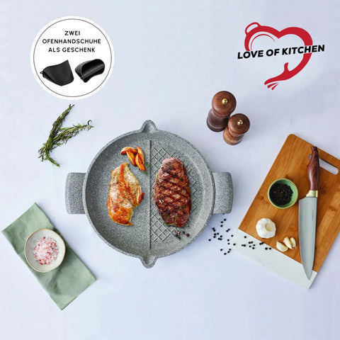 Karaca Love of Kitchen Granite Doppelseitiger Grill 30 cm